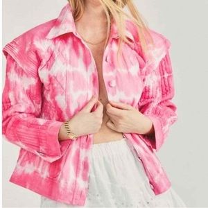 LoveShackFancy NWT Adelade Quilted Jacket Tie Dye